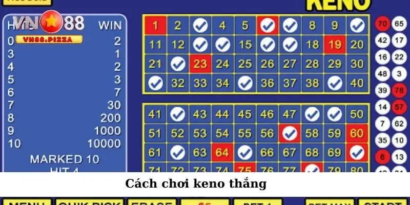 Cách chơi keno thắng